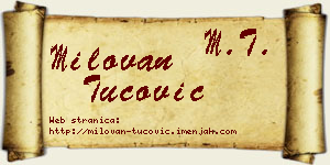 Milovan Tucović vizit kartica